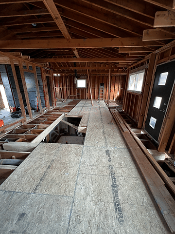 Interior renovation and framing