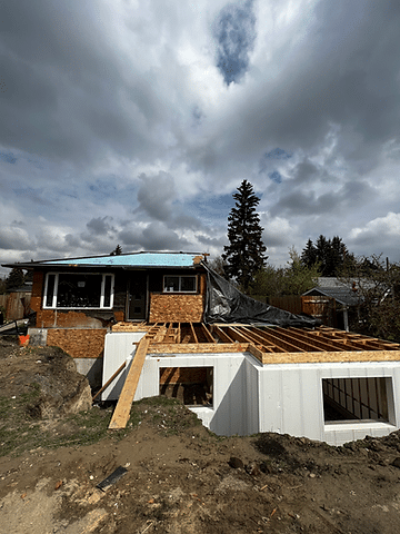 A house being demolished