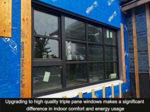 Triple pane window, exterior insulation